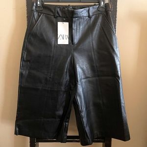 Zara Faux Leather Bermuda Shorts